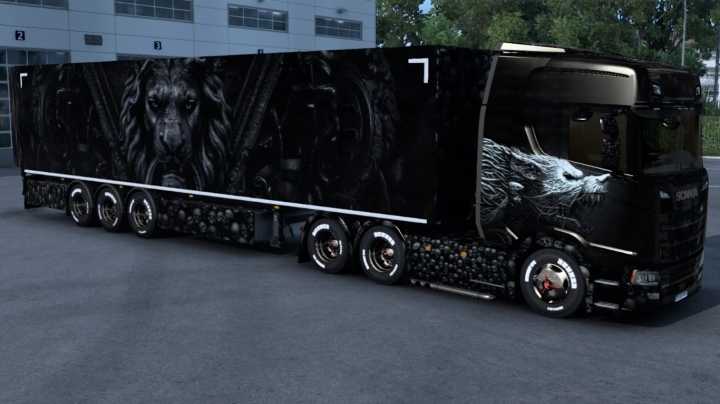 Scania Skull Black Wolf Skin ETS2 1.46