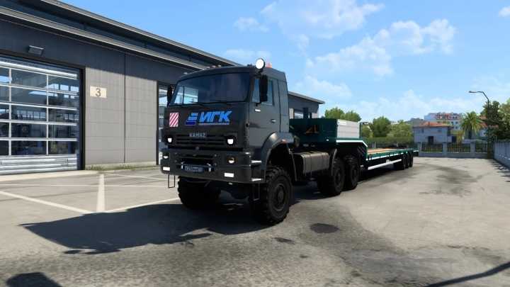 Truck Kamaz 65225 + Lowbed Trailer ETS2 1.46