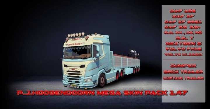 Mega Pack Skins And Trailers P.j.hoogendoorn V1.0.1 ETS2 1.46