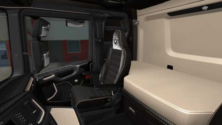 Black & Light Brown Interior For Scania V1.0 ETS2 1.46