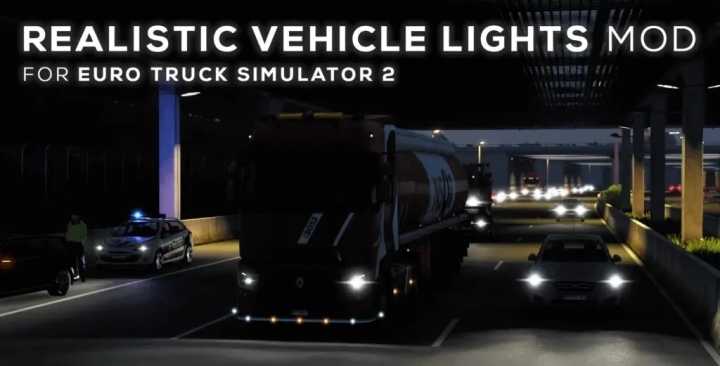 Realistic Vehicle Lights V7.2 ETS2 1.46