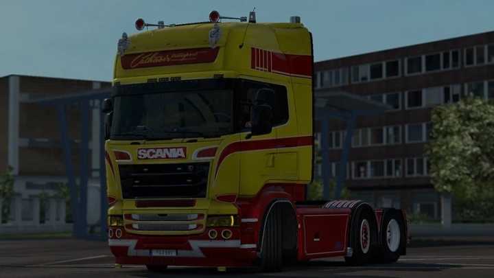 Scania Rjl Yellow And Red Paintjob ETS2 1.46