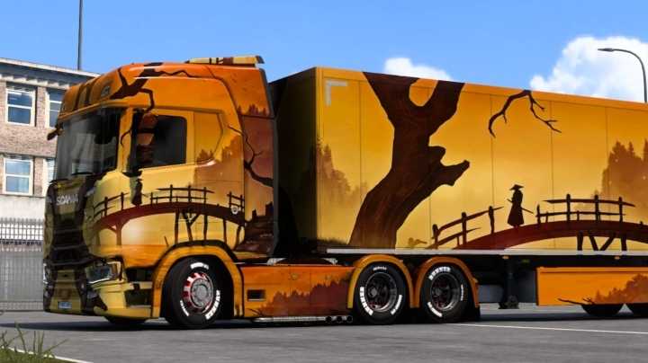 Scania Samurai Painting Art Skin ETS2 1.46