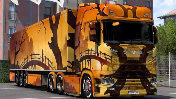Scania Samurai Painting Art Skin ETS2 1.46