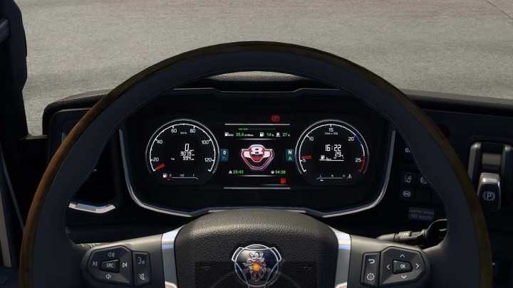 V8 Logo For Scania Ng Improved Dashboard V2.1 ETS2 1.46