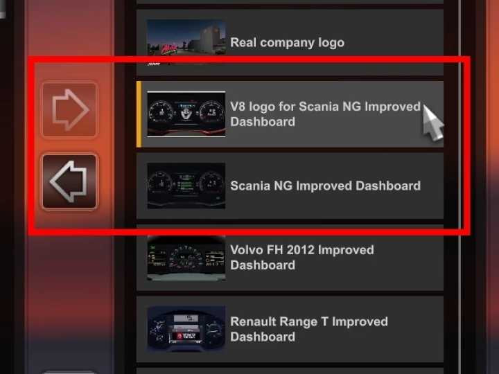 V8 Logo For Scania Ng Improved Dashboard V2.1 ETS2 1.46