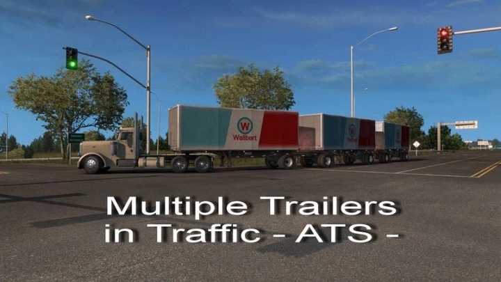 Multiple Trailers In Traffic V9.4 ATS 1.47