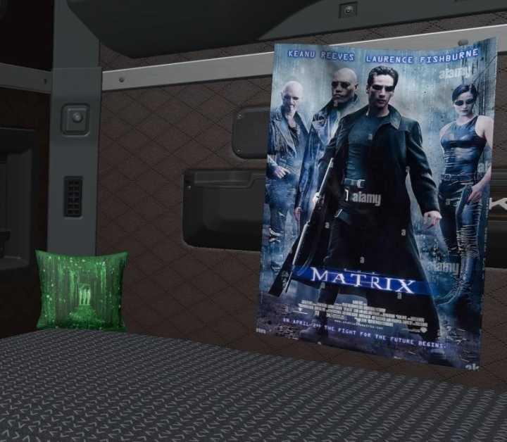 Posters, Pillows And Blankets In The Cab Of The Truck V1.0 ATS 1.46