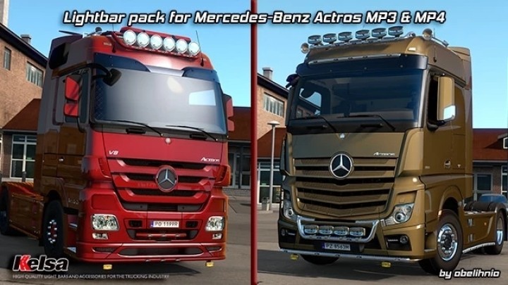 Kelsa Lightbars For Mb Actros Mp3 & Mp4 ETS2 1.47