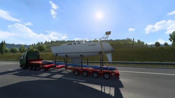 Multiple Trailers In Traffic ETS2 1.47
