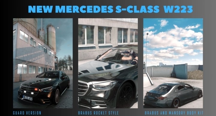 New Mercedes S-Class 2022 W223 Full Body Kit Mega Pack ETS2 1.47