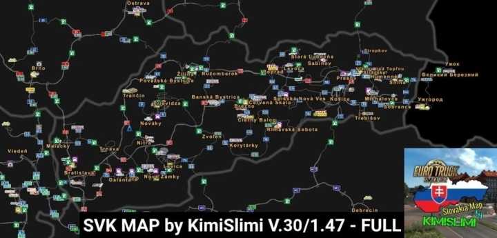New Slovakia Map (Demo Version) V30 ETS2 1.47