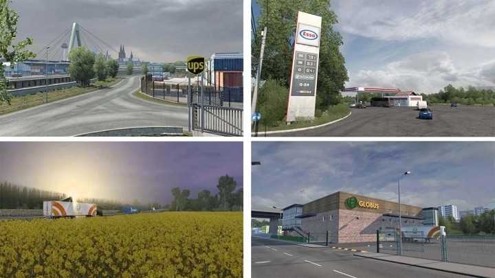 Real Companies, Gas Stations & Billboards ETS2 1.47