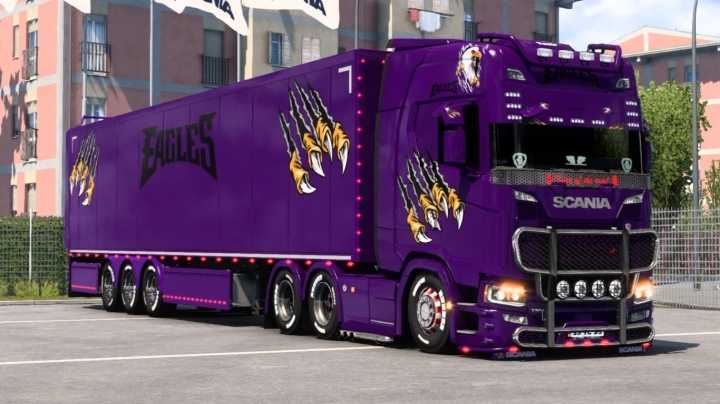 Scania Bright Purple Eagle Skin ETS2 1.47