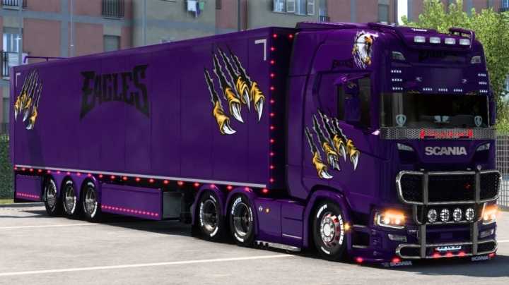 Scania Bright Purple Eagle Skin ETS2 1.47