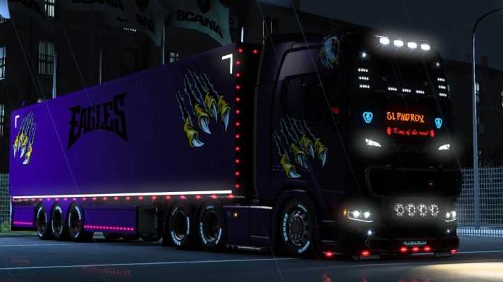Scania Bright Purple Eagle Skin ETS2 1.47