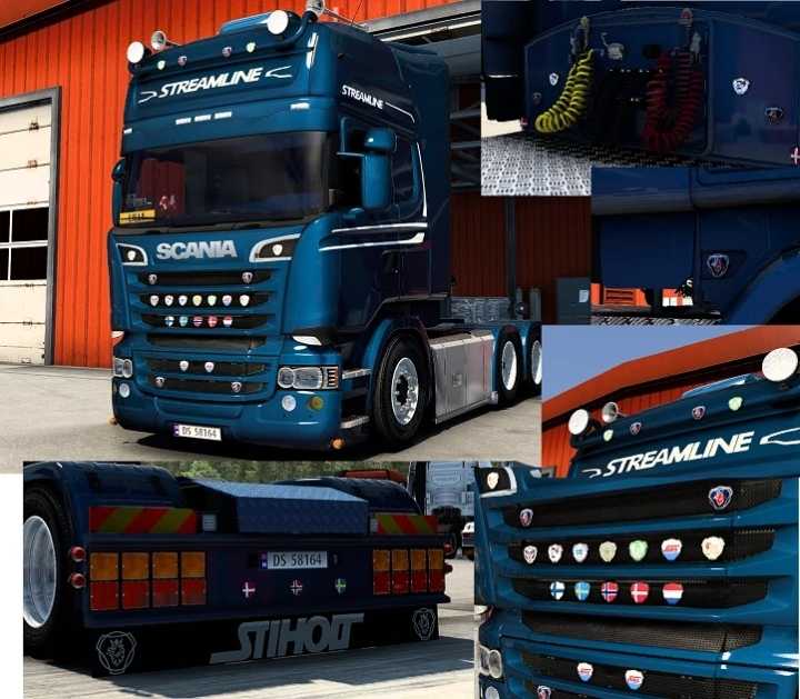 Scania Rjl, R4, T, T4 Badges Add-On ETS2 1.47