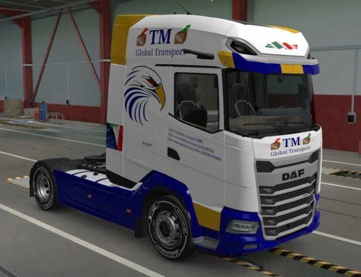 Skin Cabin Daf Xg+ Blue ETS2 1.47