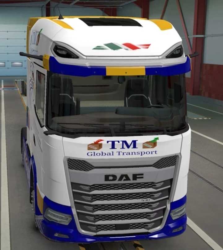 Skin Cabin Daf Xg+ Blue ETS2 1.47