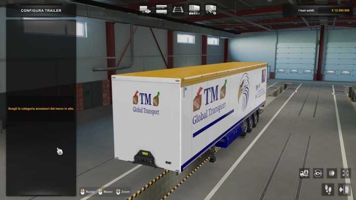 Skin Trailer Blue Tm Global Transport ETS2 1.47