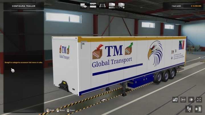 Skin Trailer Blue Tm Global Transport ETS2 1.47
