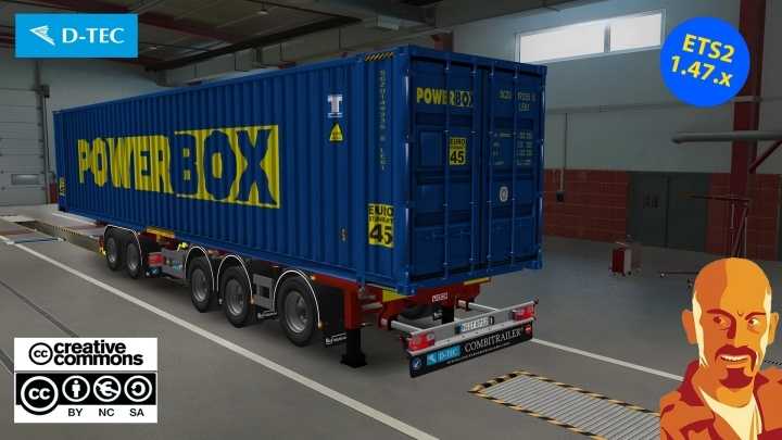 Прицеп для перевозки контейнеров D-Tec ETS2 1.47