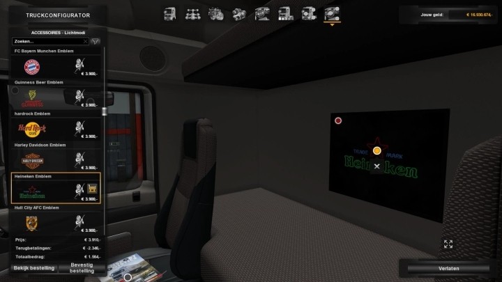 Interior Lights & Emblems V9.8 ETS2 1.47