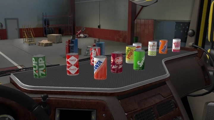 Vintage Cans Of Soda In The Cab Of The Truck V1.0 ETS2 1.47