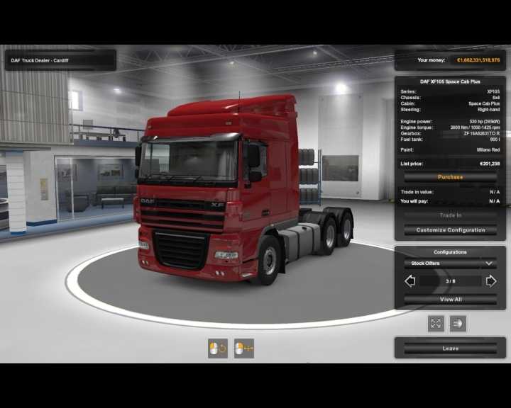 Daf Xf 105 530Hp Engine ETS2 1.47