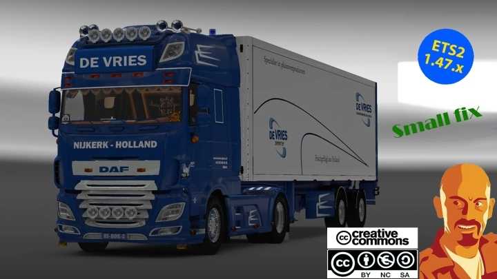 Daf Xf116 De Vries + Trailer Small Fix ETS2 1.47