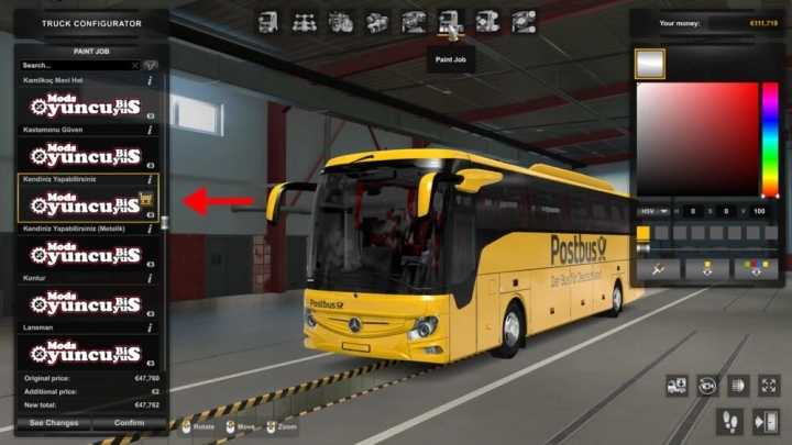 Mb New Tourismo 2020 Postbus Skin V1.0 ETS2 1.47