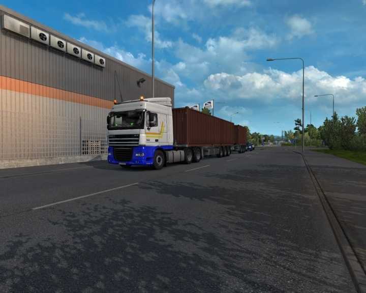 Orange & White Lines Skin ETS2 1.47
