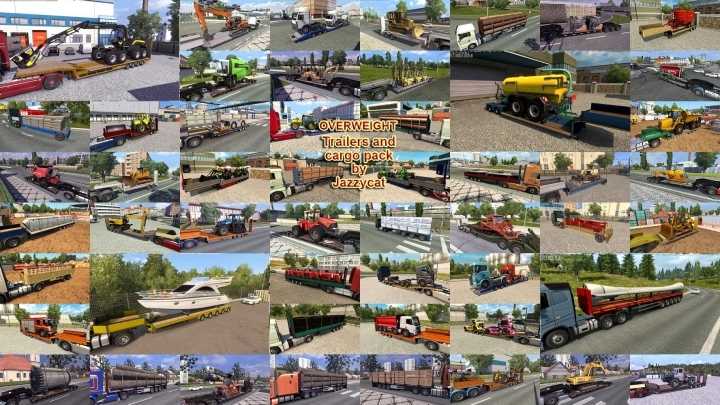 Пакет "Overweight Trailers And Cargo Pack V11.7 ETS2 1.47"
