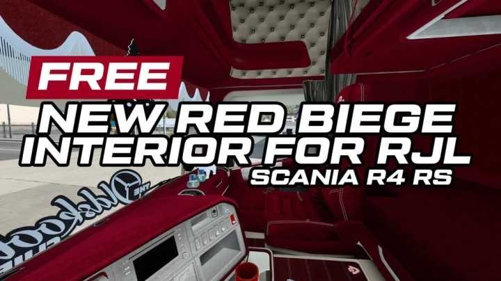 Rjl Scania Rs&R4 Red Biege Interior V1.0 ETS2 1.47