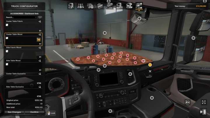 Scania Ng Led Light Table Dashboard Slots V2.0 ETS2 1.47