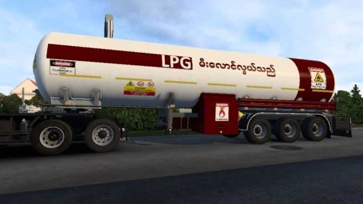 Scs Gas Tank Trailer Lpg Gas Tank Skin V1.0 ETS2 1.47