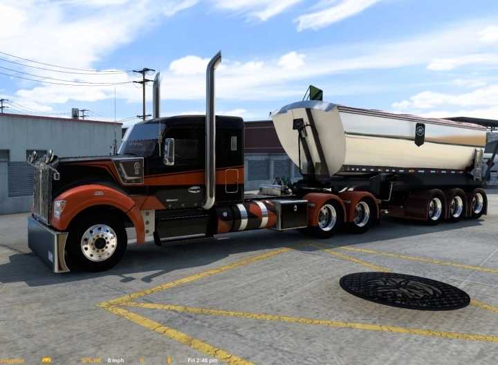 Пользовательский грузовик Kenworth W990 для игры American Truck Simulator версии 1.47