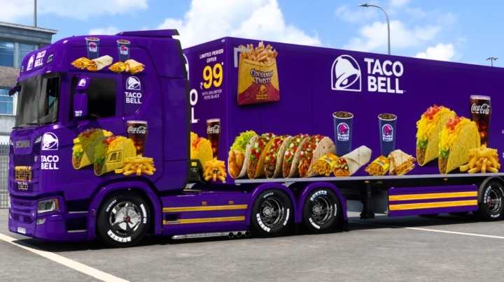 Taco Bell Mod Pack + Traffic Trailer Mod Pack ETS2 1.47
