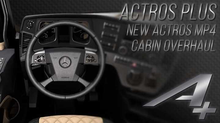 Обновление салона кабины Actros Plus Mp4 V1.1.9 для игры Euro Truck Simulator 2 версии 1.48.
