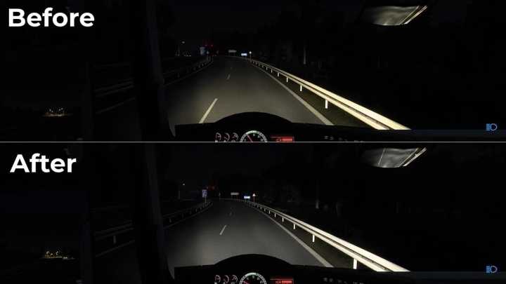 Improved Headlight For Scs Trucks V1.0 ETS2 1.48