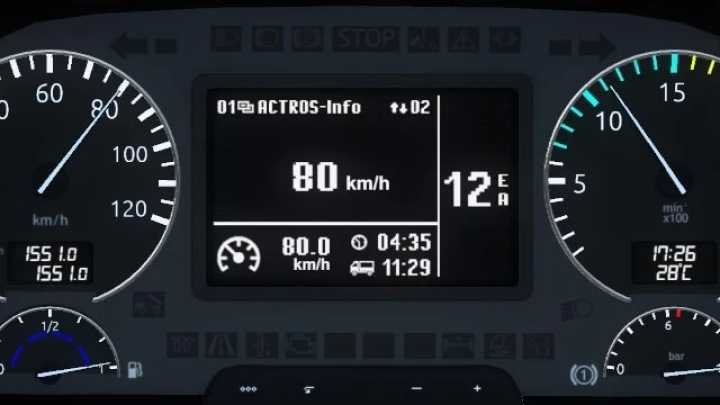 Mercedes-Benz Actros Mp3 Improved Dashboard V1.0 ETS2 1.48