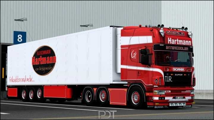 Scania 164L 580 4-Series + Trailer Hartmann ETS2 1.47