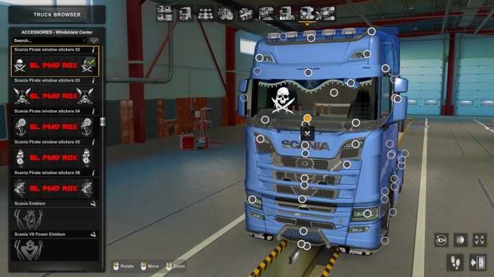 Scania Pirate Window Stickers ETS2 1.48