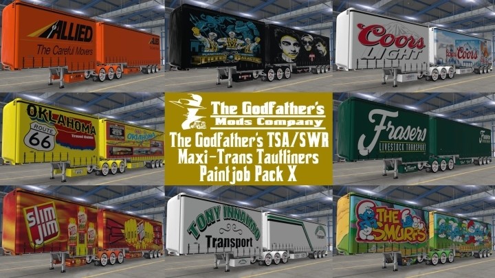 Tsa/Swr Maxi-Trans Tautliners Paintjob Pack X V1.0 ATS 1.48
