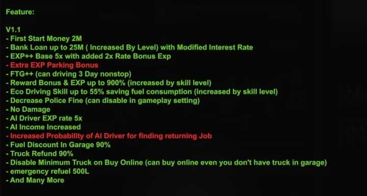 Easy Game Play (No Damage, Exp++, Ftg++, Bonus Reward++, Etc) V1.1 ETS2 1.48