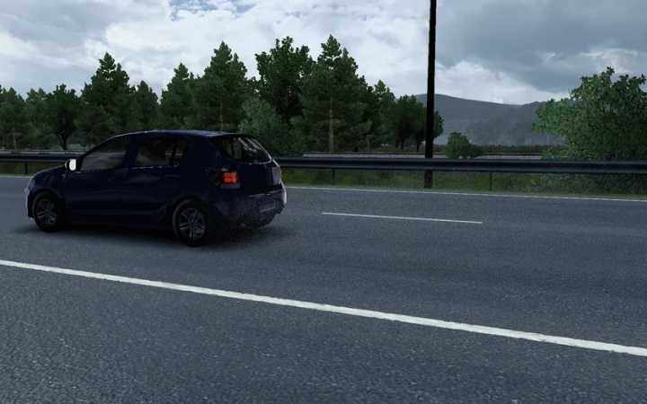 Enhaced Rain Droplets+ Better Tires Water Spray V1.0 ETS2 1.48