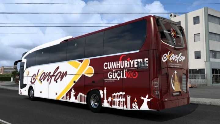 Mercedes-Benz Travego 16 Shd E6 Konfor Turizm Cumhuriyetle Güclü100 Template ETS2 1.48
