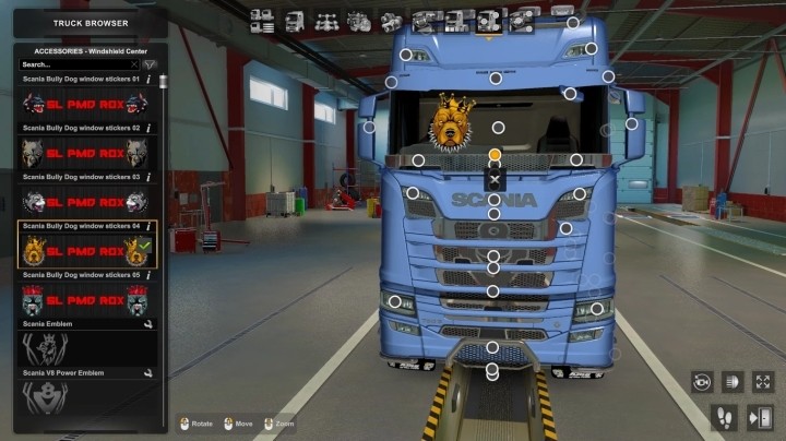 Scania Bully Dog Window Stickers ETS2 1.48