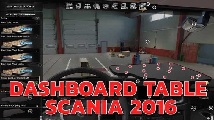 Dashboard Table Scania 2016 V1.4 ETS2 1.48