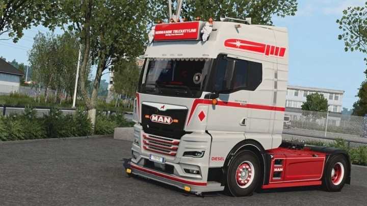 Man Tgx 2020 Grey Red Skin ETS2 1.48